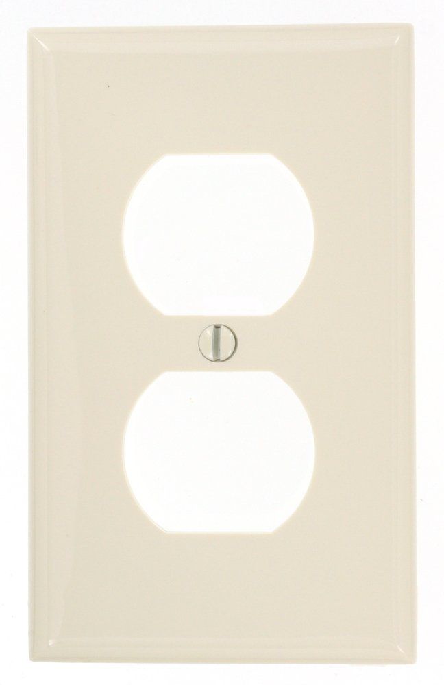 Leviton 80703-NT Light Almond 1-Gang Duplex Wallplate - Standard Size Receptacle Cover