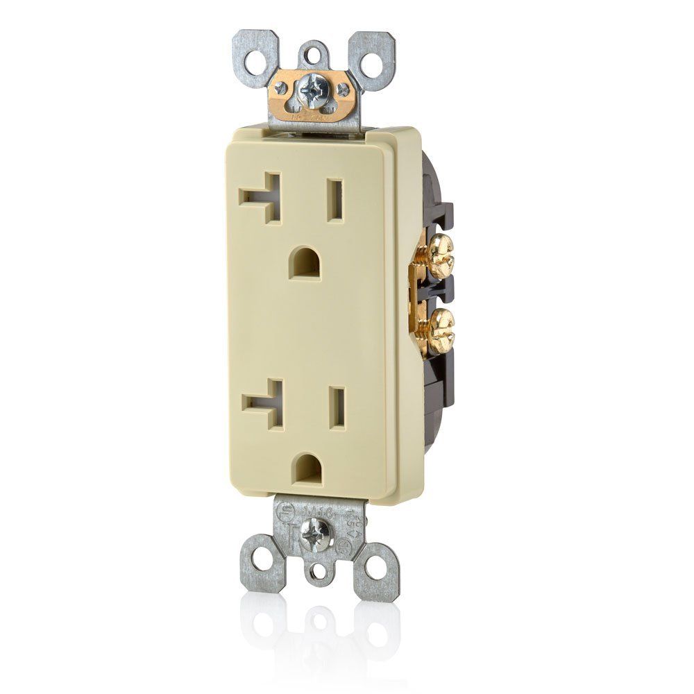 Leviton T5825 20 Amp Decora Tamper-Resistant Duplex Outlet - Ivory | Safe & Stylish Electrical Solution