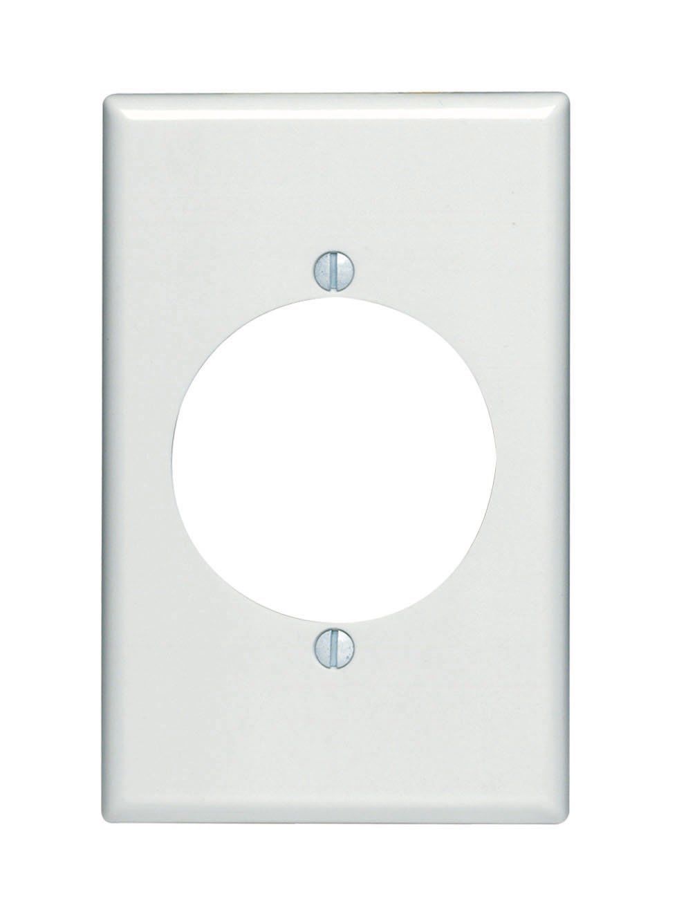 "Leviton 80528-W 1-Gang Midway Power Outlet Wallplate - 2.147" Diameter, White Finish"