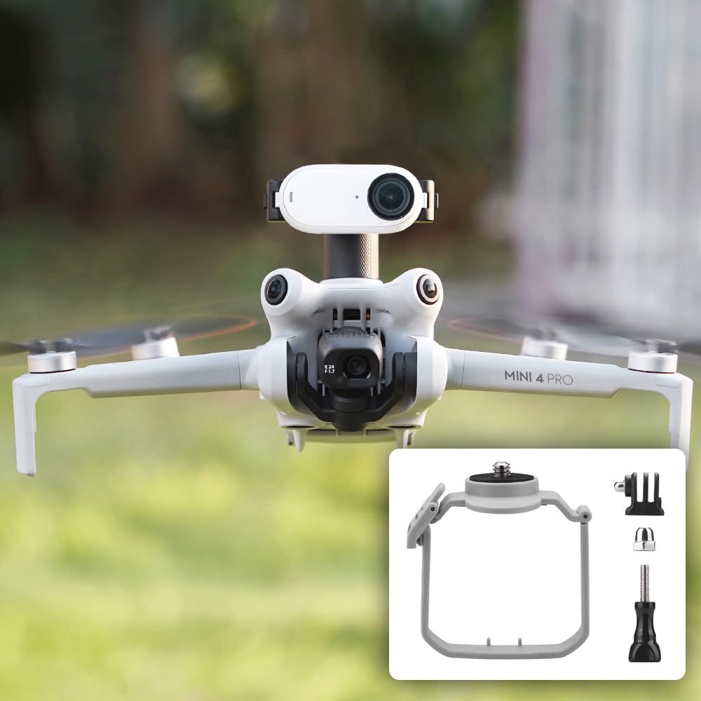 CAPART Expansion Bracket for DJI Mini 4 Pro: Action Camera & Strobe Light Mount with Tripod Adapter