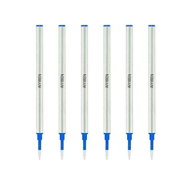 "4.37" Rollerball Pen Refills - Fine Point 0.5mm Blue Ink, 6 Pack Medium Point Replacements"