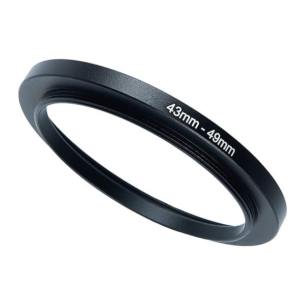 43mm to 49mm Step-Up Ring Filter Adapter - Metal UV ND CPL Compatible with All Brands