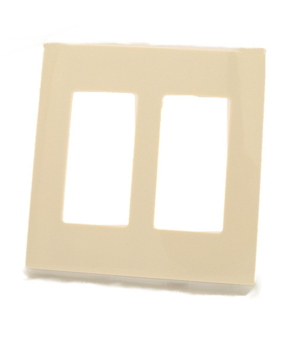 Leviton 80309-ST 2-Gang Decora Plus Screwless Wall Plate in Light Almond - Stylish & Durable