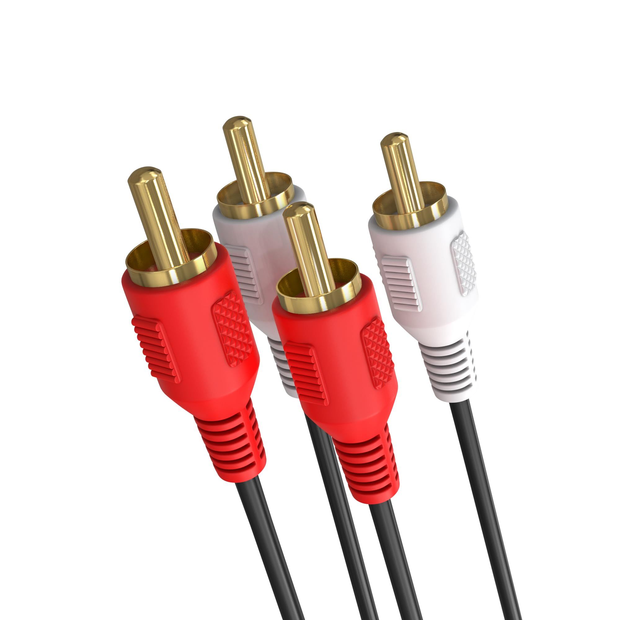 Cmple 6ft Dual RCA Cables - Male to Male Stereo Audio Cord for Car, Marine, Mixer & Amplifier