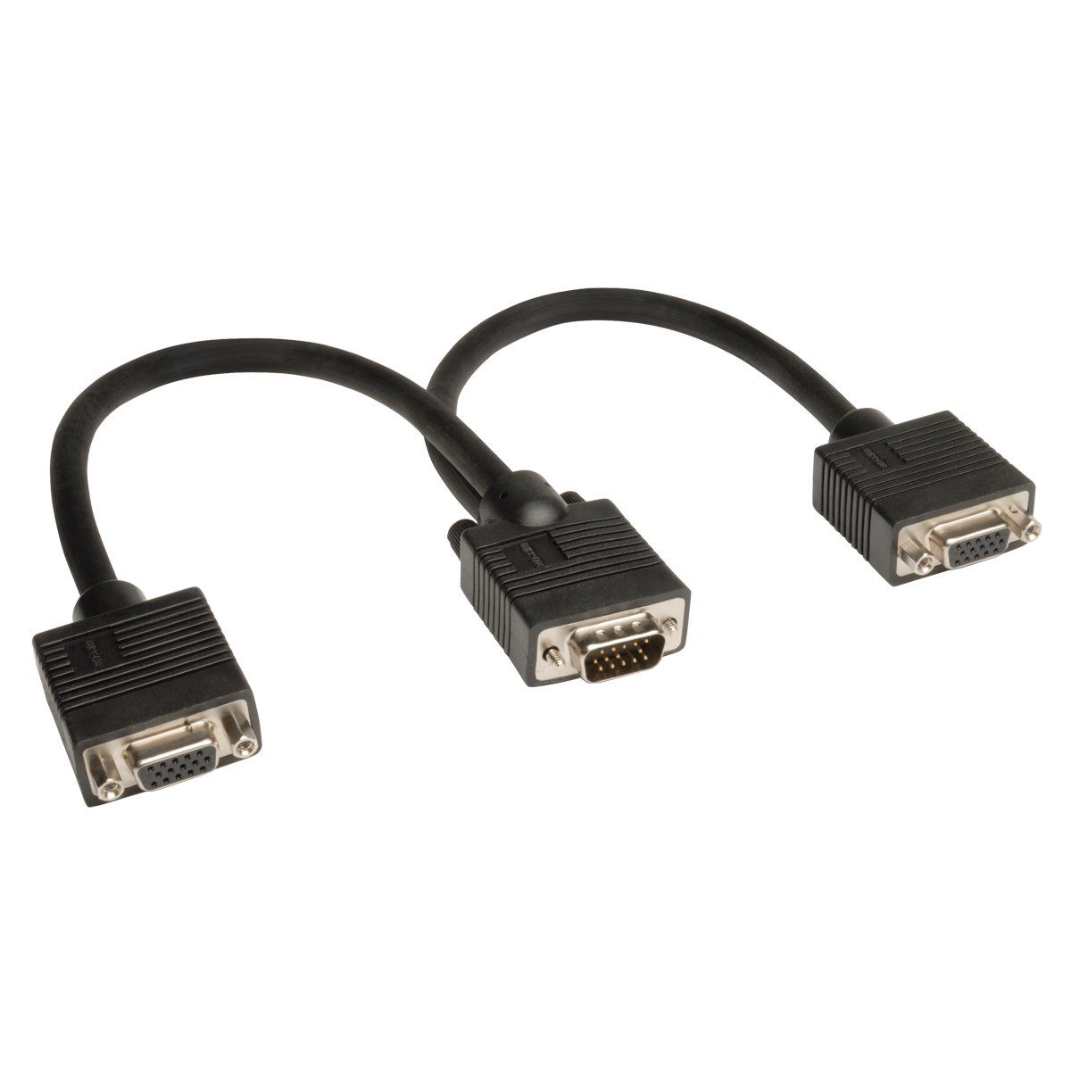 Tripp Lite VGA Y Splitter Cable (HD15 M/2xF) 1-ft - Dual Monitor Connection Solution