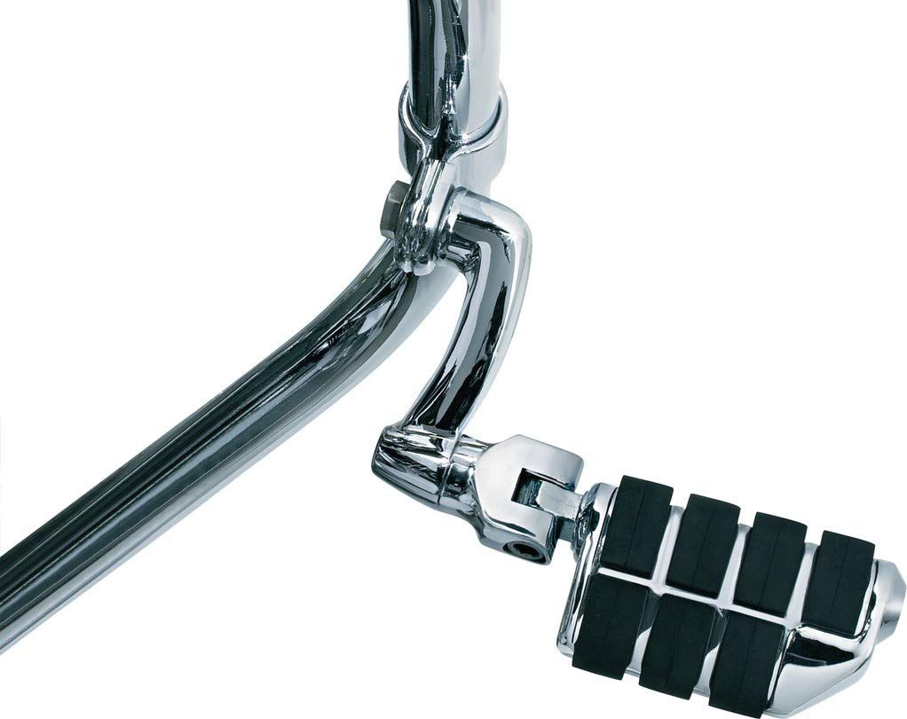 "Upgrade Your Ride: Kuryakyn 4574 Longhorn Offset Dually Highway Pegs for 1.5" Engine Guards - Chrome Finish"