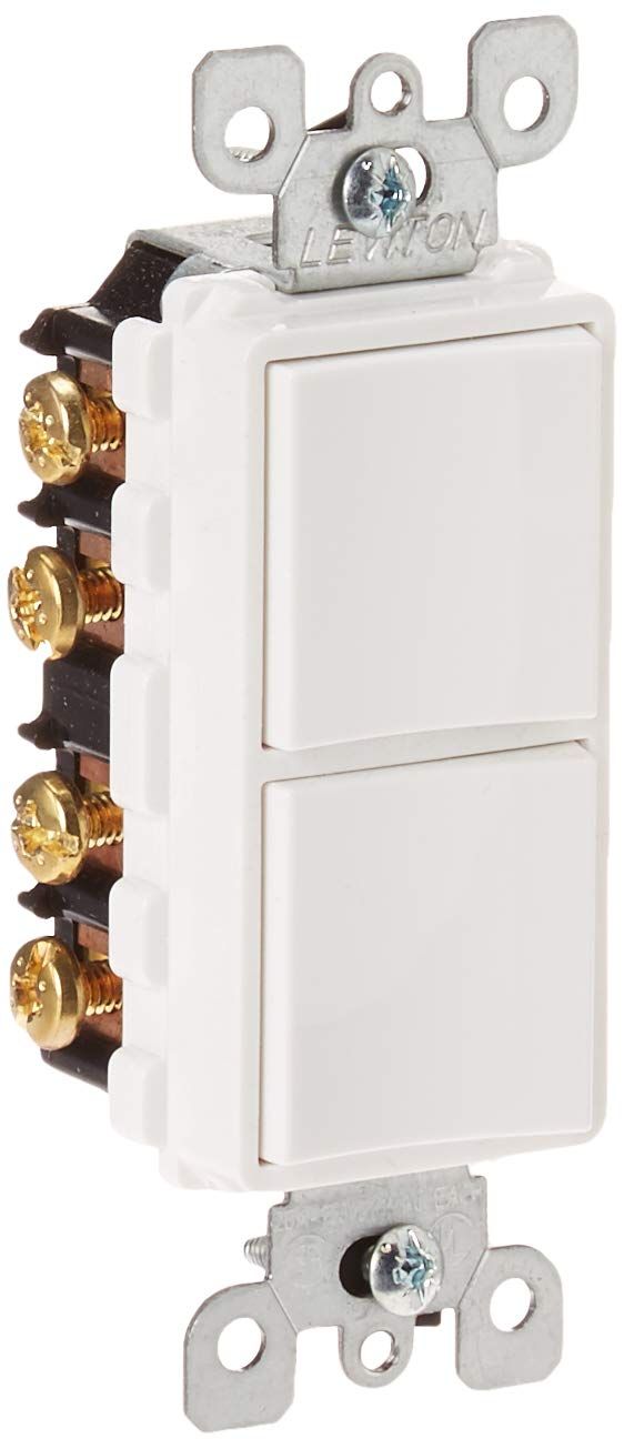 Leviton 5640-W 20 Amp Decora 3-Way Switch - Commercial Grade, Grounding, 120/277 Volt, White