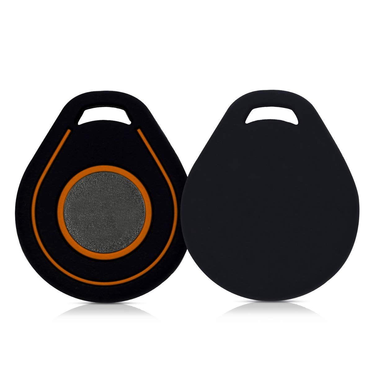 KWMobile Silicone Cover for Harley Davidson Key Fob - Protective Black/Orange Case for Motorcycle Remote Key