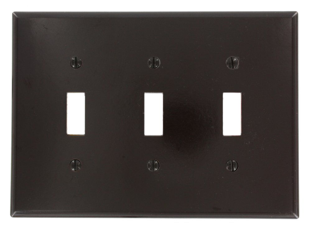 Leviton 80511 Midway 3-Gang Toggle Switch Wallplate - Brown | Durable & Stylish Home Upgrade