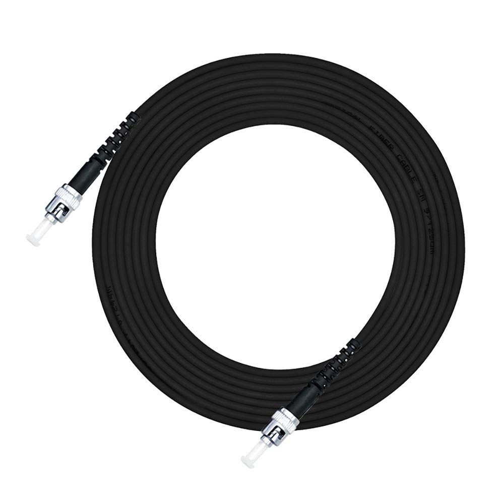 Jeirdus 20M LC to ST Outdoor Armored Simplex 9/125 SM Fiber Optic Cable Jumper - High-Quality 65ft Optical Patch Cord