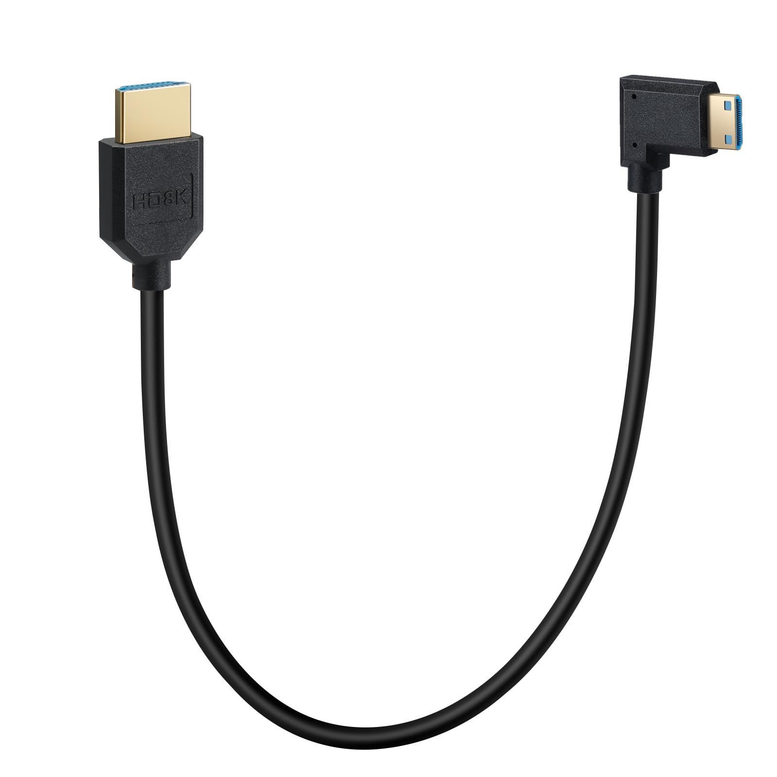 Halokny Mini HDMI to HDMI Adapter Cable - 8K@60Hz, 12-Inch for Digital Cameras & Home Devices