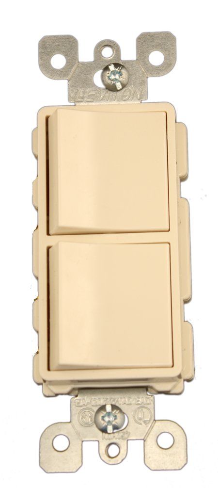 Leviton 5643-T 15 Amp Decora 3-Way Switch - Commercial Grade Light Almond, 120/277 Volt