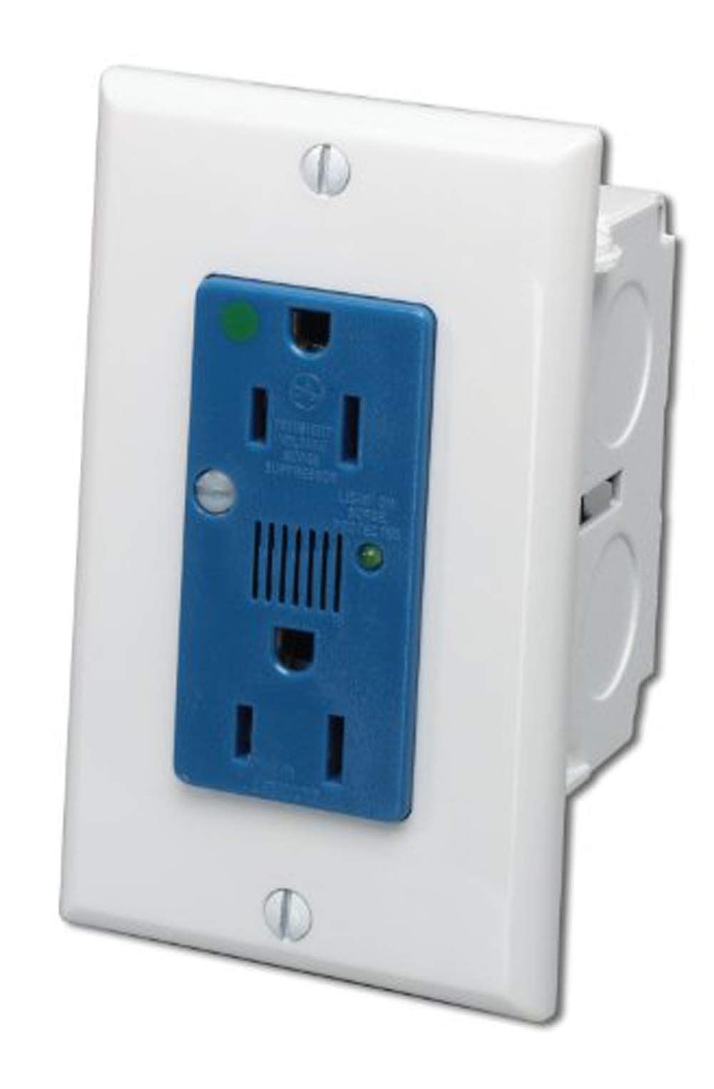 Leviton 47605-ACS J-Box Surge Protective Kit: Single AC Power Module in White/Blue