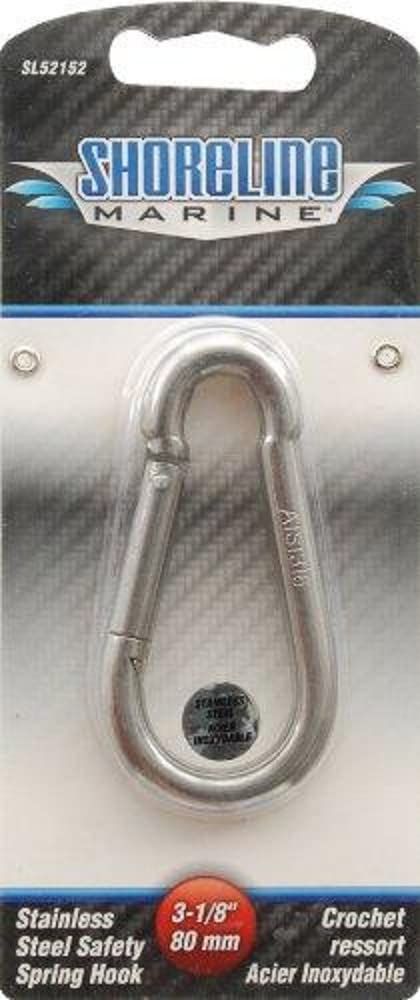 Shoreline Marine Stainless Steel Safety Spring Clip 3-1/8-Inch - Durable & Reliable Marine Accessory