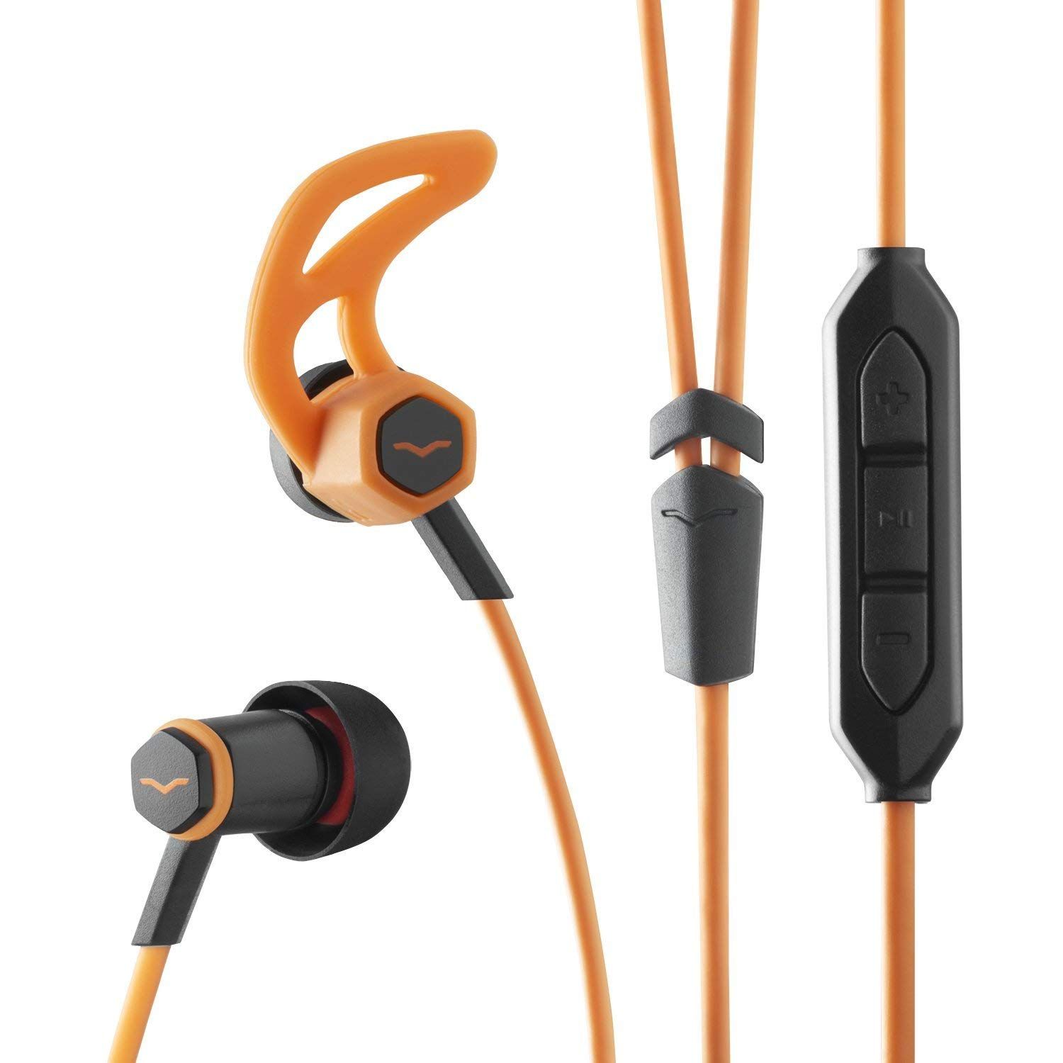 V-MODA Forza In-Ear Hybrid Sport Headphones for Samsung & Android - Orange with 3-Button Remote & Microphone