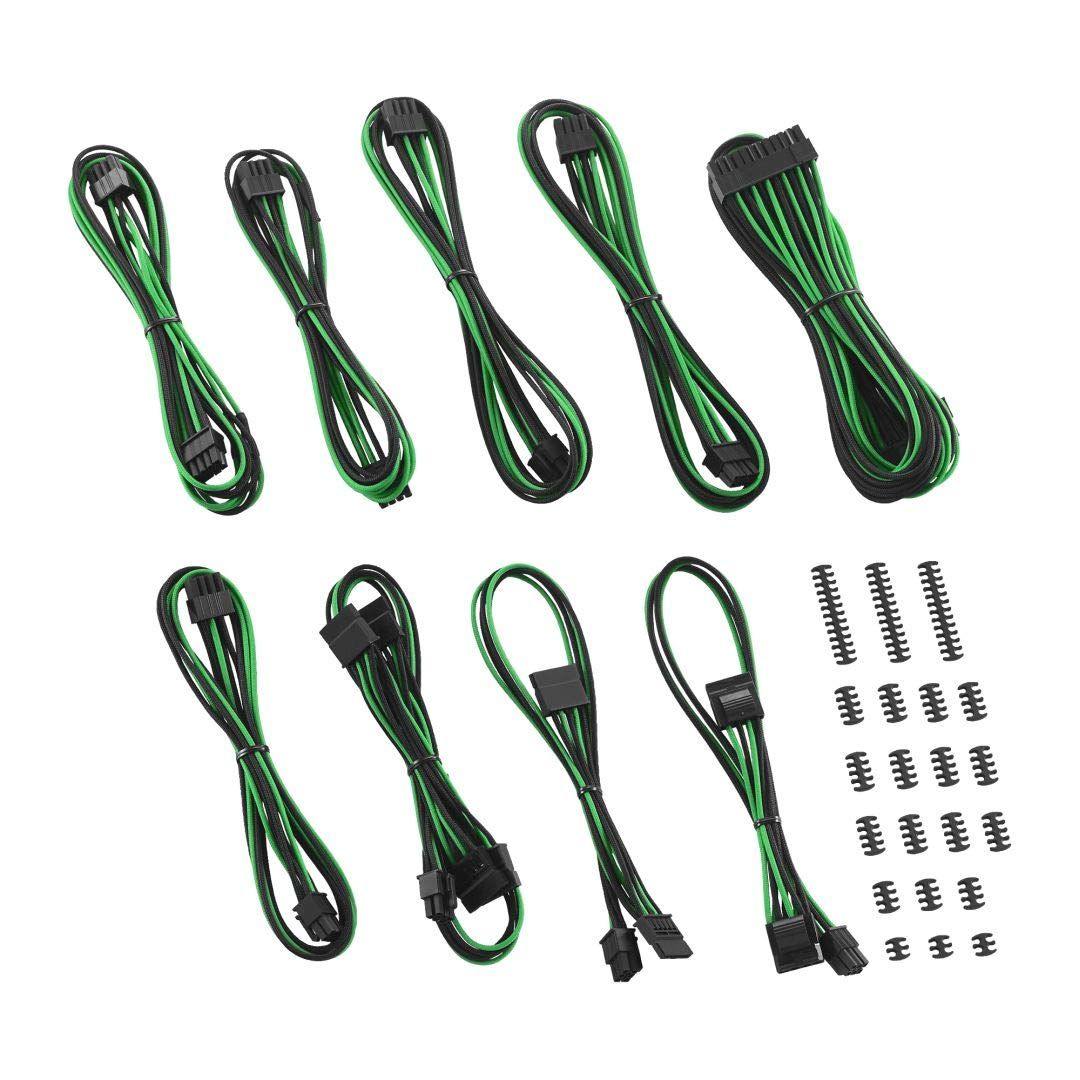 Upgrade Your Build: CableMod RT-Series Classic ModFlex Sleeved Cable Kit for ASUS/Seasonic/Phanteks (Black & Green)