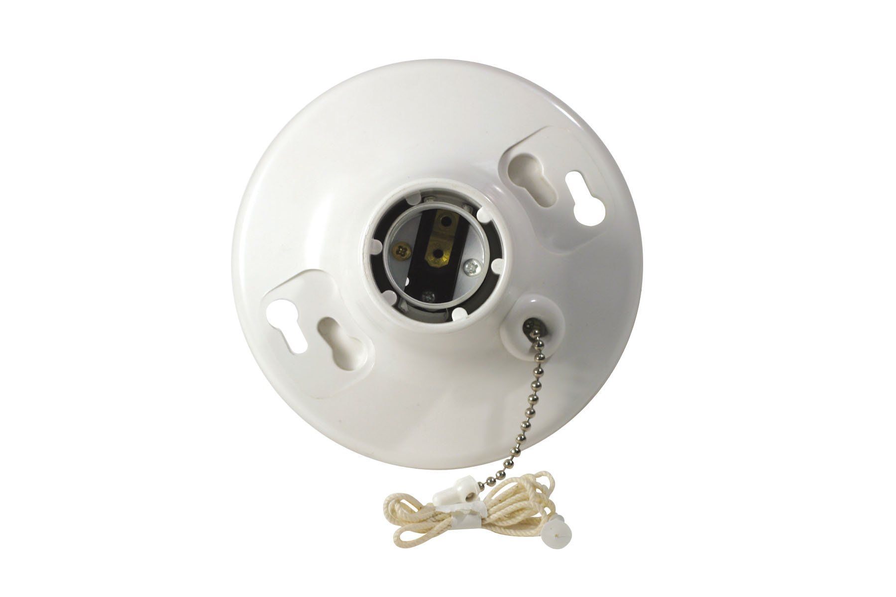 Leviton R50-08827-CW4 Lamp Holder: 660W Pull Chain for Incandescent & CFL Bulbs - Medium White