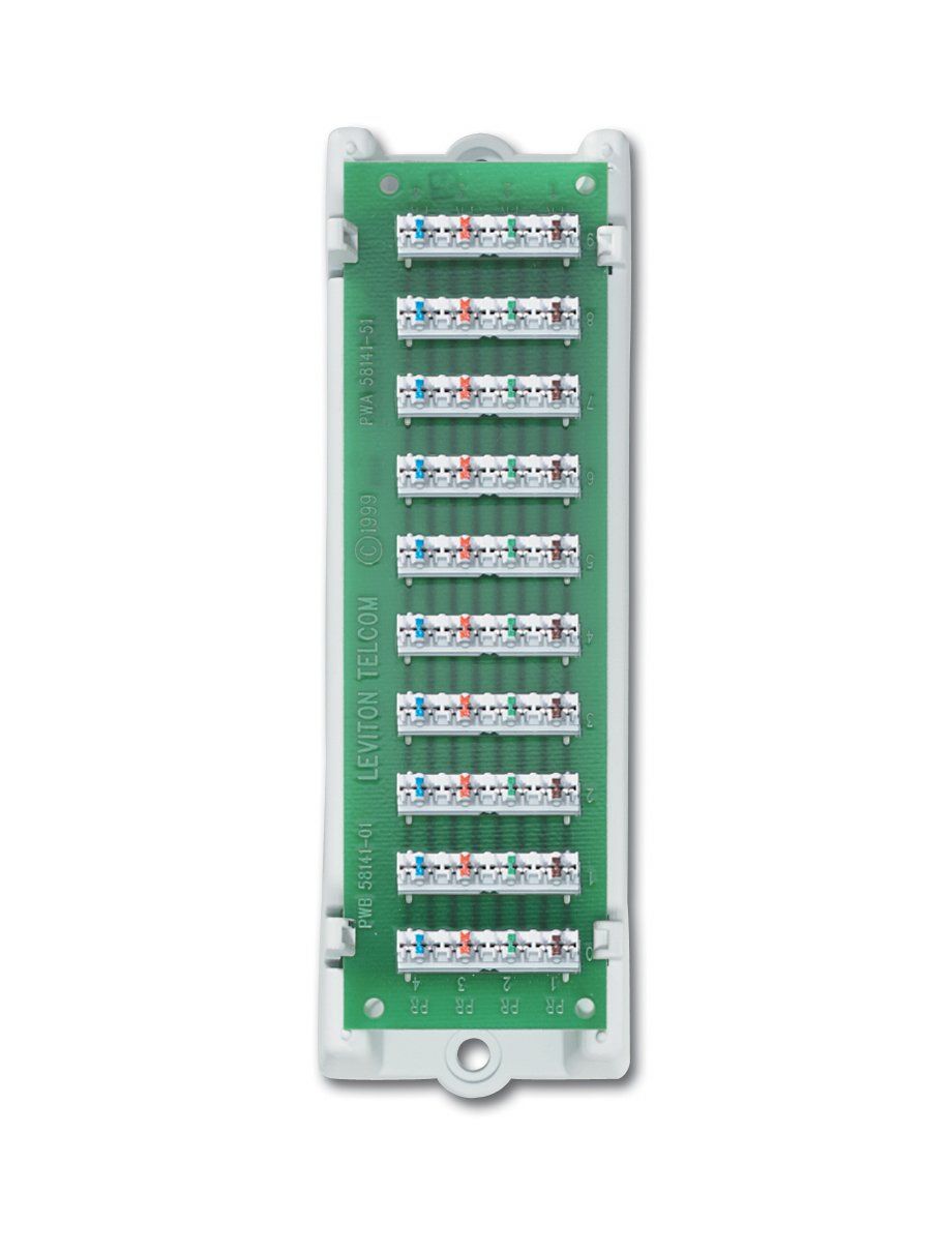 Leviton 47689-B 1x9 Bridged Telephone Module with Bracket - White | High-Quality Connectivity Solution