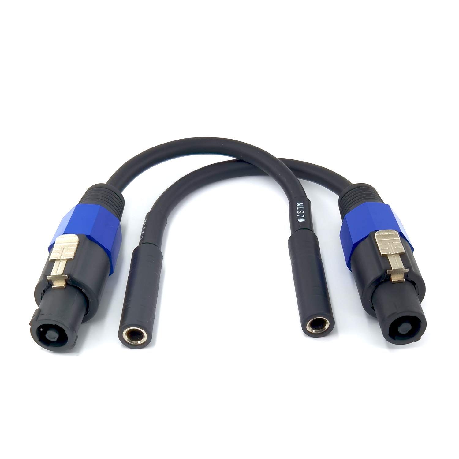 "WJSTN 8" Speakon to 1/4" TS Female Mono Jack Speaker Cables - 2 Pack Audio Adapter"