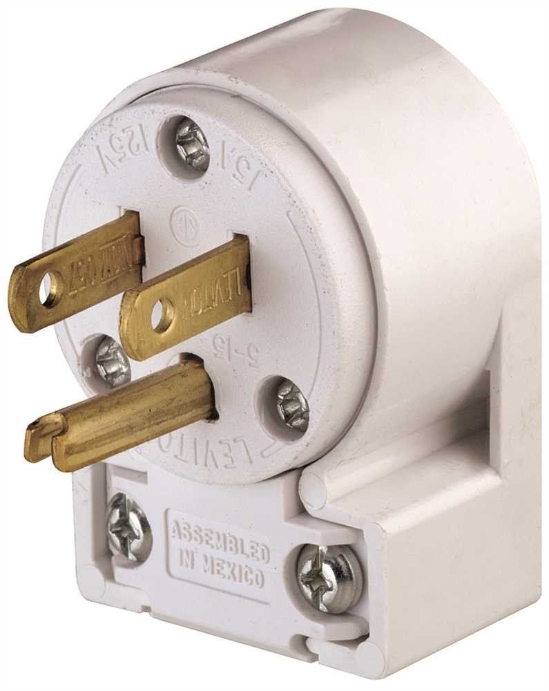 Leviton 515AN 15 Amp Angle Grounding Plug - Reliable 125V White Electrical Connector