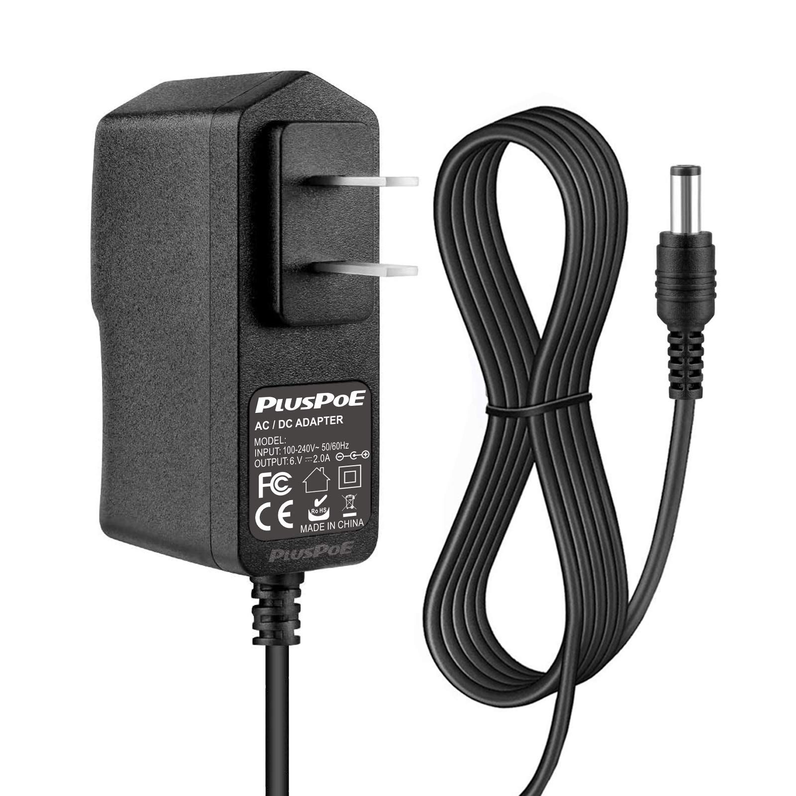 PLUSPOE 6V Power Cord for ProForm Elliptical - 6.6 Ft AC Adapter for Smart Strider 480 490 500 600 & More