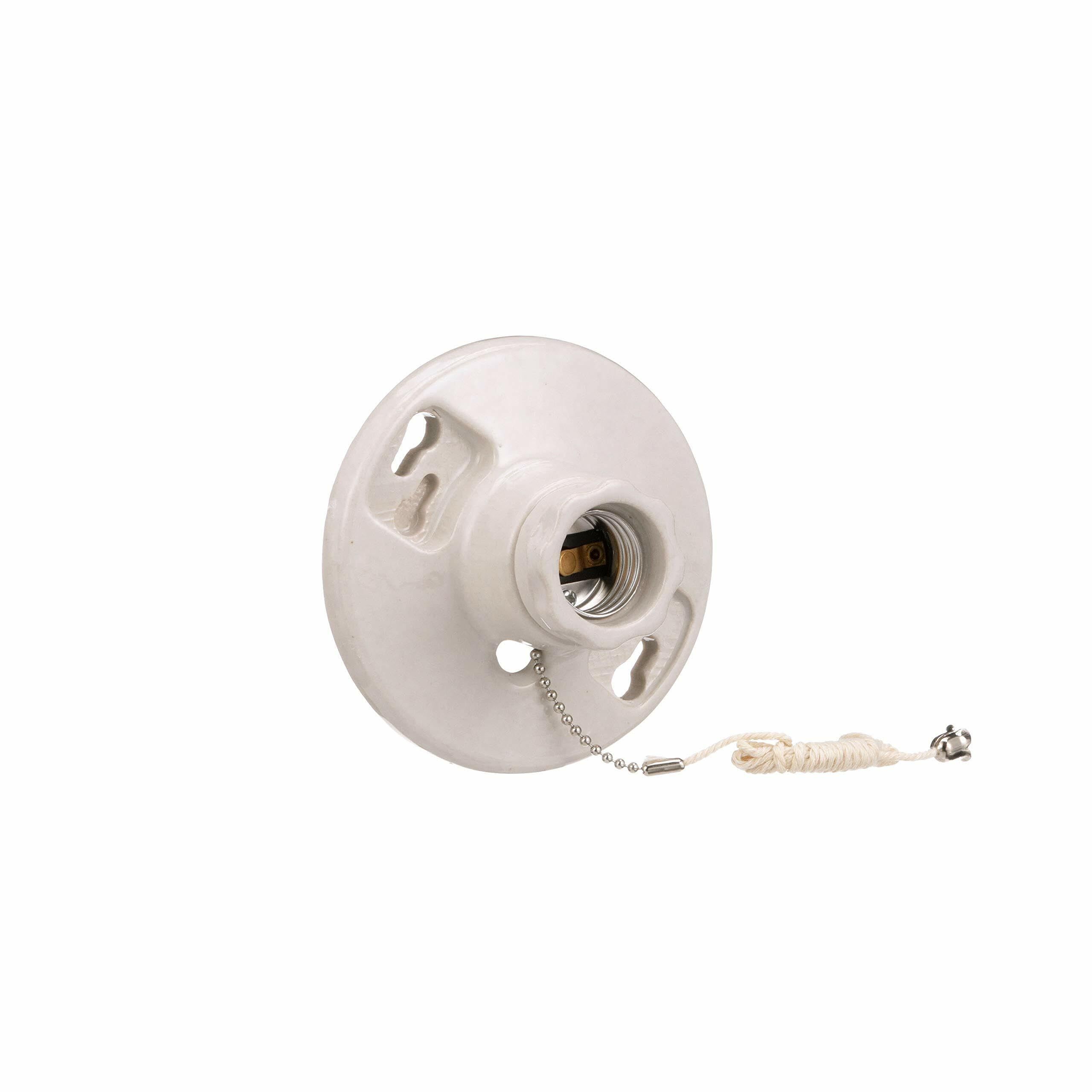 Buy EATON 659-SP Eagle Ceiling Receptacle Lamp Holder - 660W Porcelain, Medium Base, White