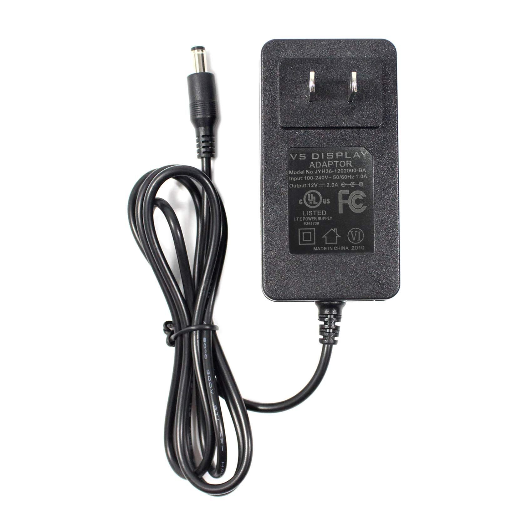 VSDISPLAY Power Adapter 12V DC 2A - AC 100-240V Input, US Plug, Fits SC24W-1202000U & Controller Board