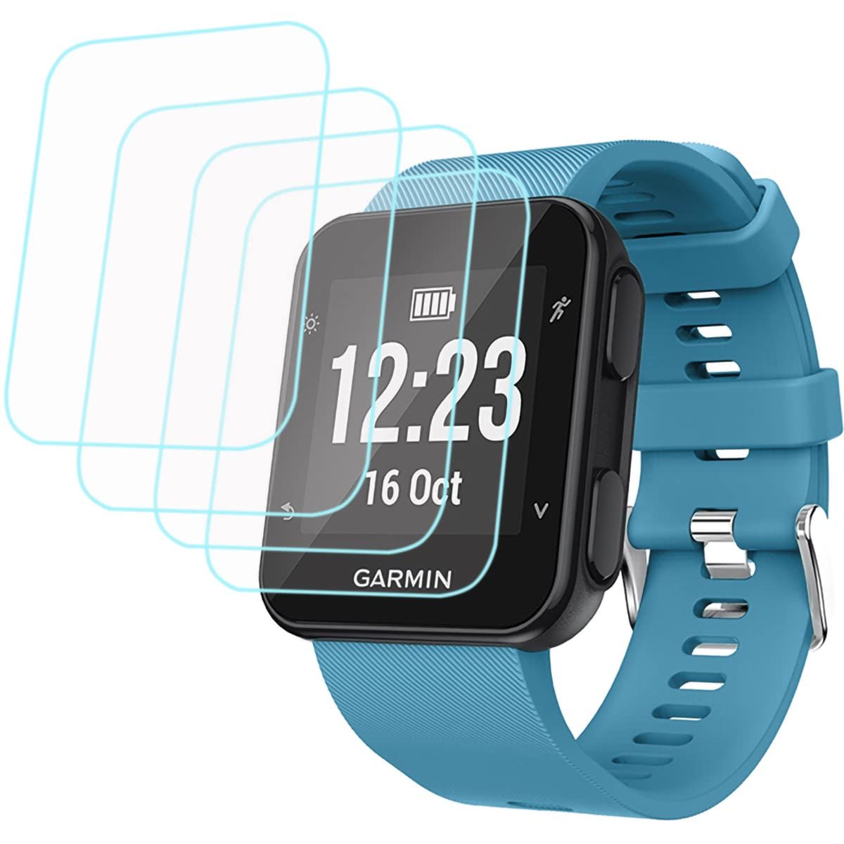 CKANDAY Garmin Forerunner 35 Screen Protector - 4 Pack Tempered Glass, Anti-Scratch, Full Coverage