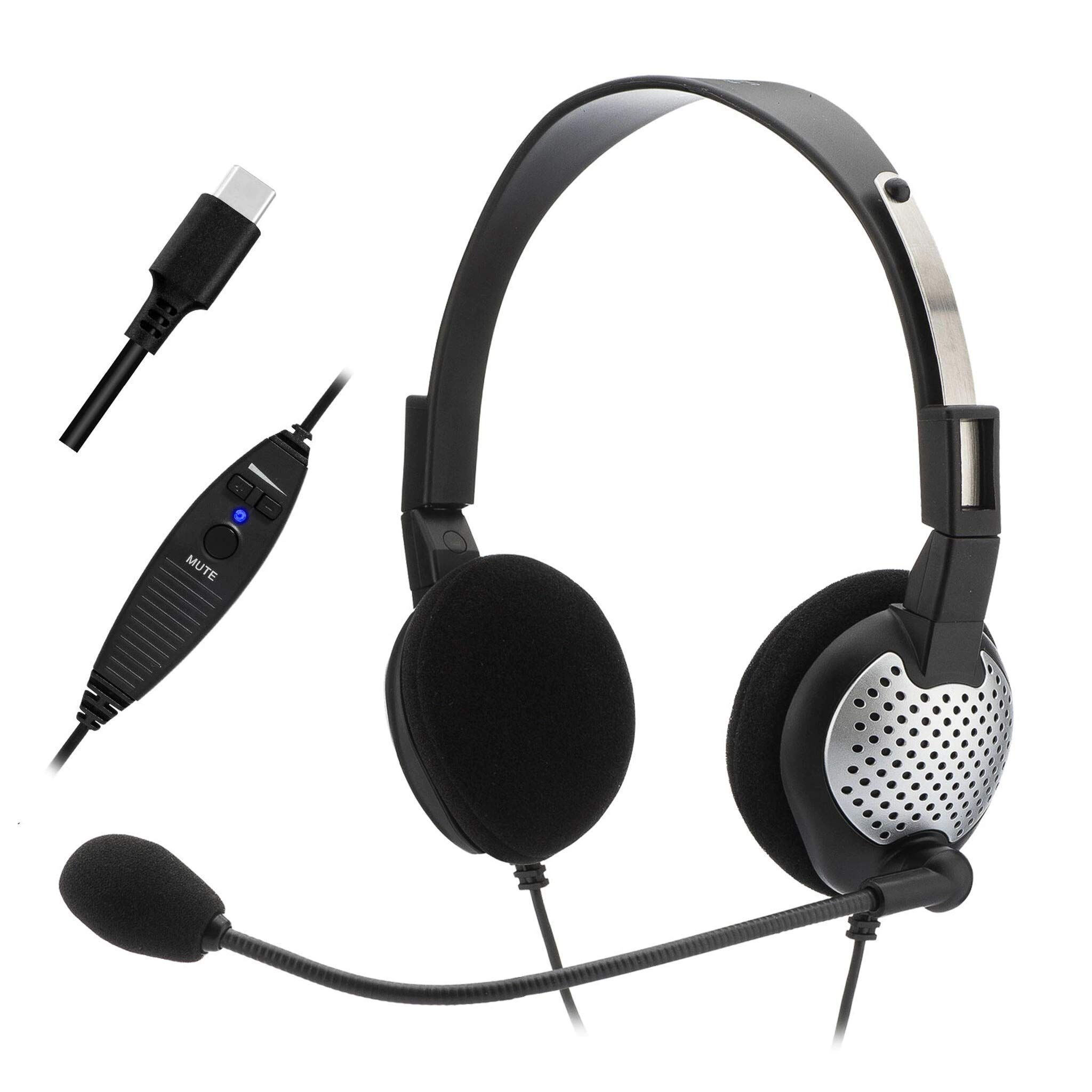 Andrea Electronics C1-1022600-1 NC-185 VM USB Headset: High Fidelity, Noise Canceling Mic & Volume Control