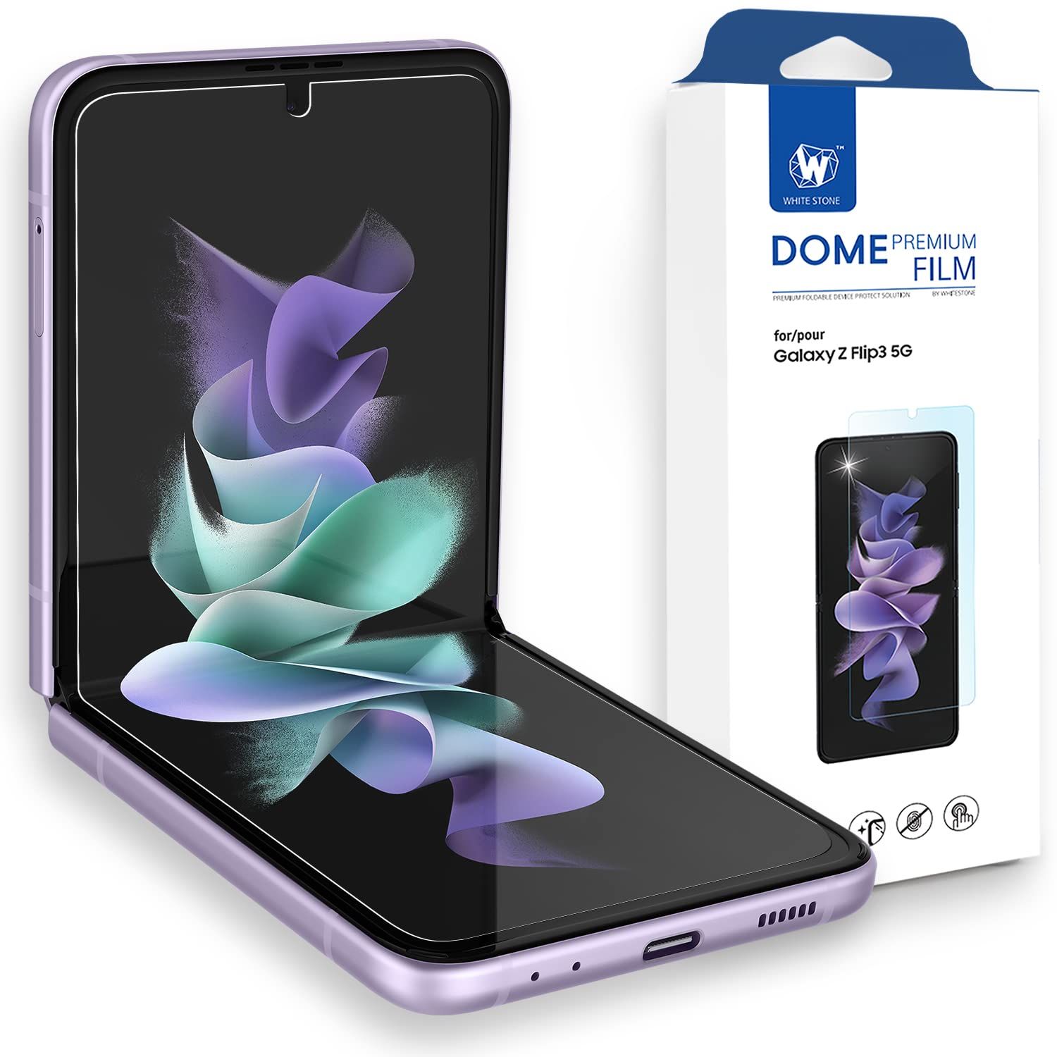 Buy DOME GLASS Whitestone GEN Film Screen Protector for Samsung Galaxy Z Flip 3 - Anti-Bubble HD Clear Guard