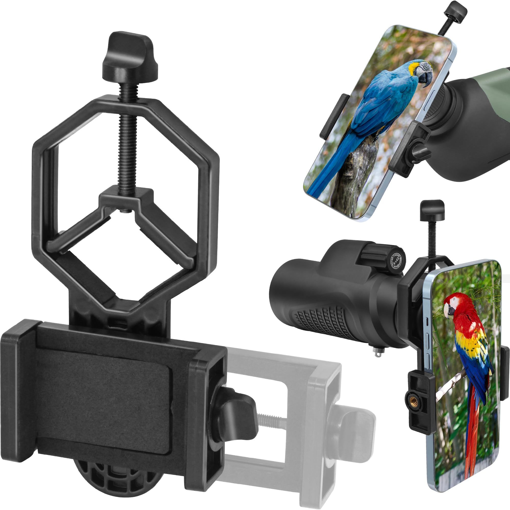 Tydeux Metal Smartphone Telescope Adapter: Universal Phone Mount for Telescopes, Spotting Scopes & Binoculars