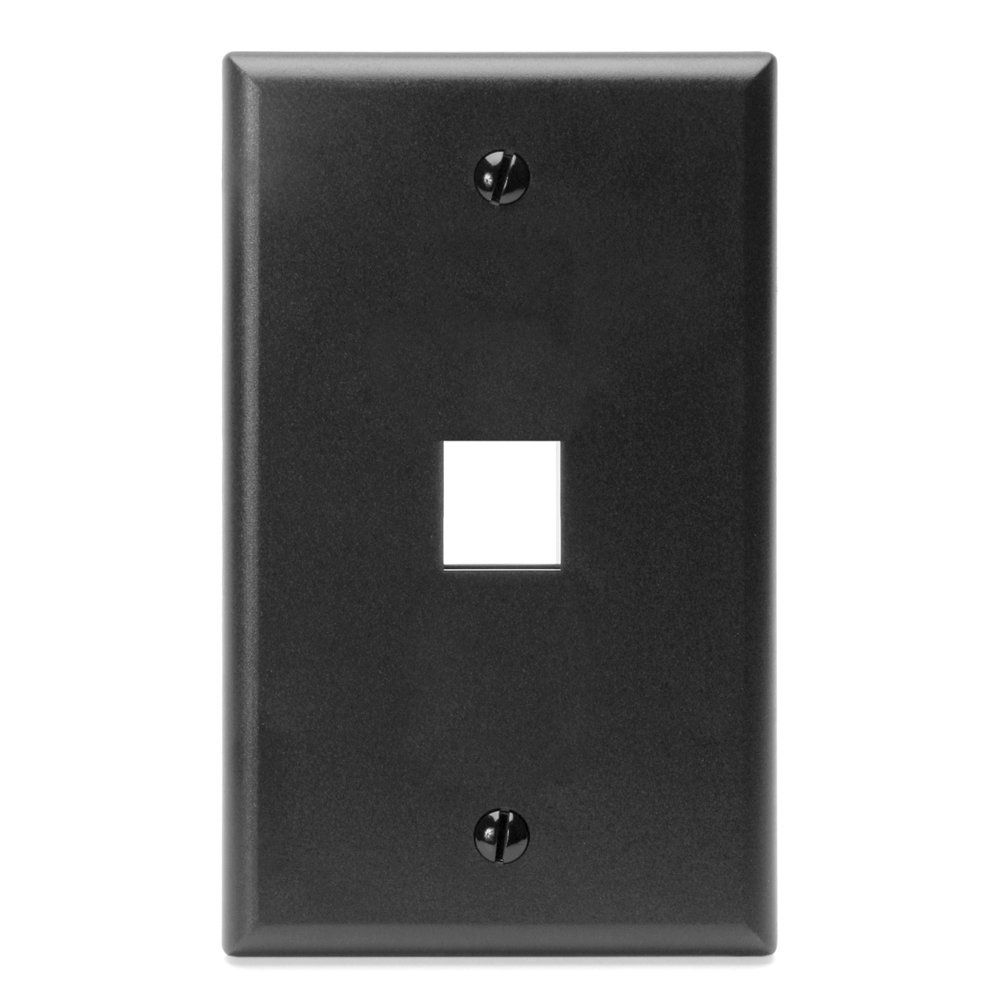 Leviton 41080-1EP QuickPort Wallplate - Single Gang, 1-Port, Black | Durable & Stylish Solution