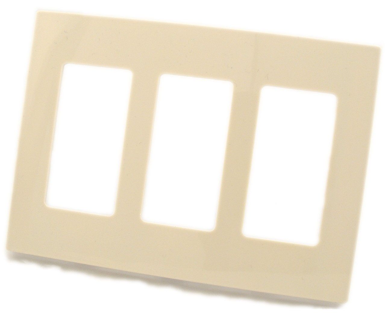 Leviton 80311-ST 3-Gang Decora Plus Screwless Wallplate in Light Almond - Stylish & Easy Installation
