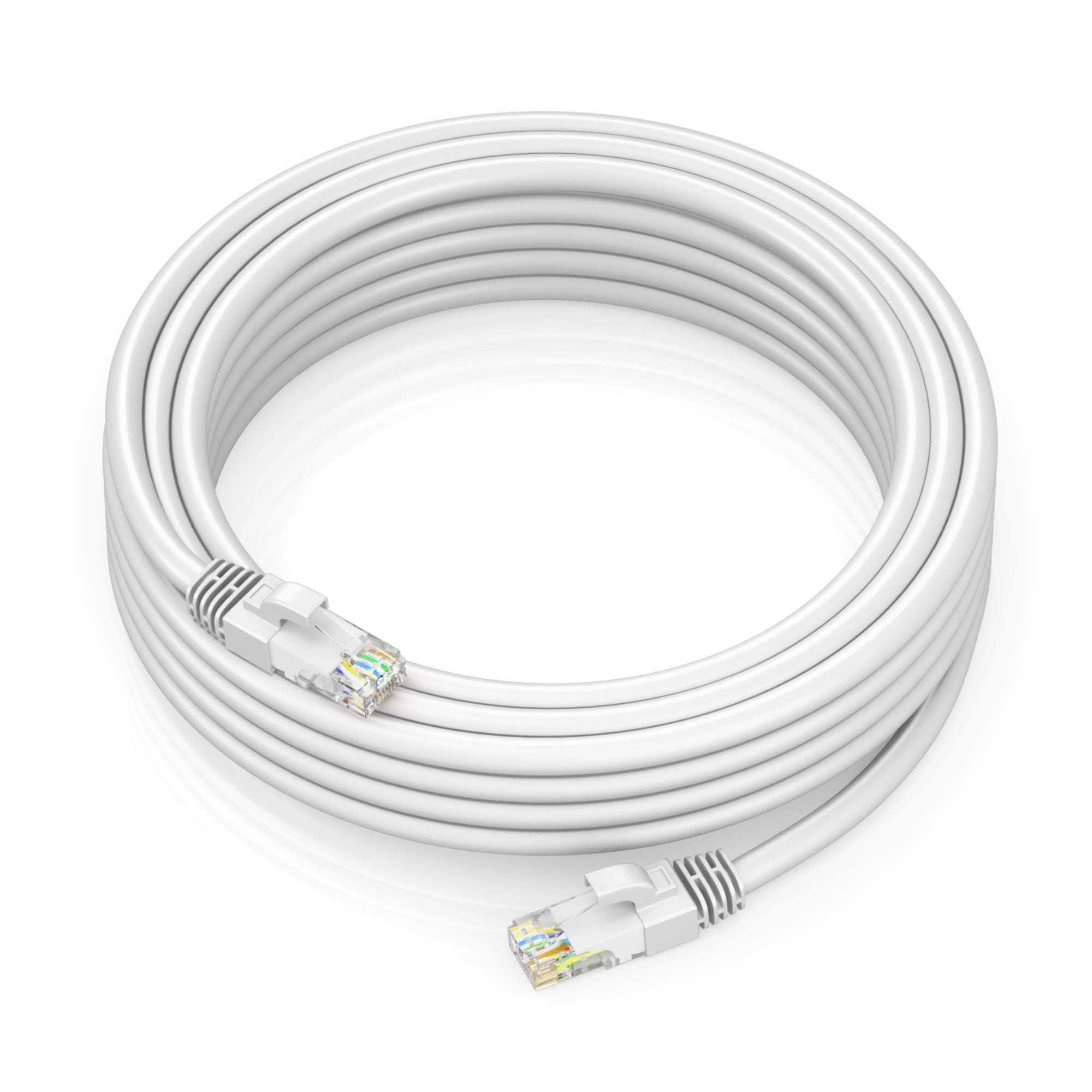 Maximm Cat 6 Ethernet Cable 25 ft (2-Pack) - High-Speed 10Gbps LAN & Internet Cable - UTP, 550MHz, White