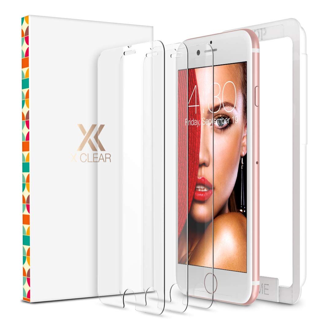 XClear 3-Pack Tempered Glass Screen Protector for iPhone 8 Plus & 7 Plus - Easy Install, Case Friendly, 5.5-Inch