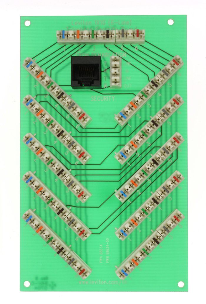 Leviton 47609-S10 1x10 6-Line Tel Security Expansion Board - Enhance Your Security System