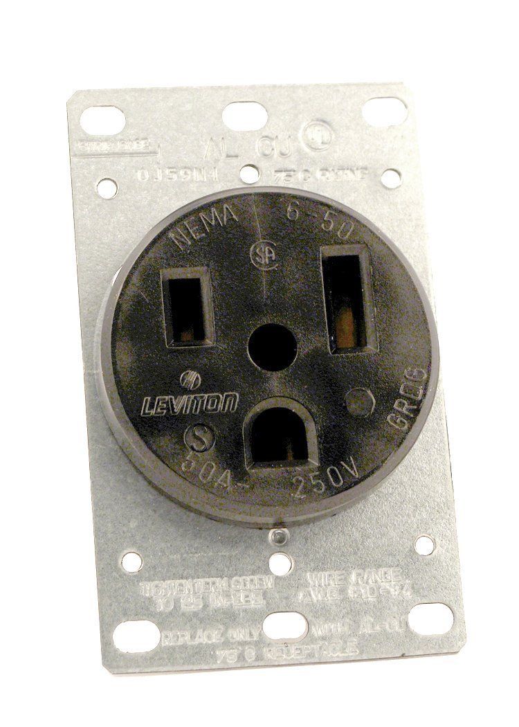 Leviton 5374 50 Amp 250 Volt Flush Mount Receptacle - Industrial Grade Grounding Solution