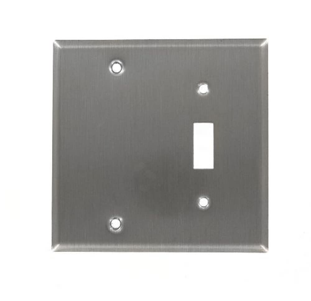 Leviton 84006-40 SS WP 2G 1TGL/1BLANK: Durable Standard Size Wall Plate