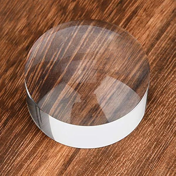 6X Reading Magnifier Dome - 3 Inch Acrylic Paperweight with Pouch for Enhanced Reading & Clarity
