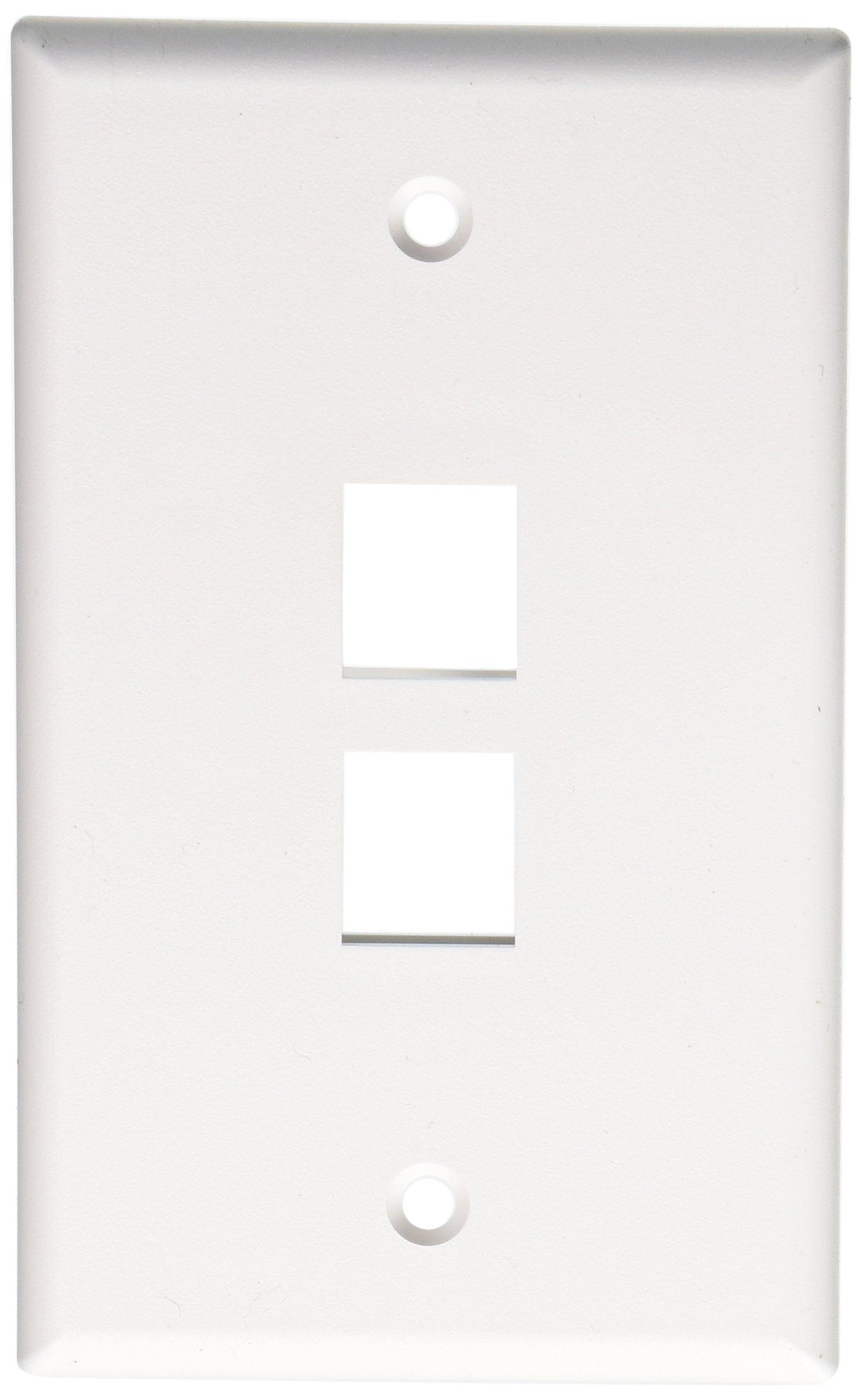 Leviton 41080-2WP Quickport Wallplate - Single Gang 2-Port White for Easy Connectivity