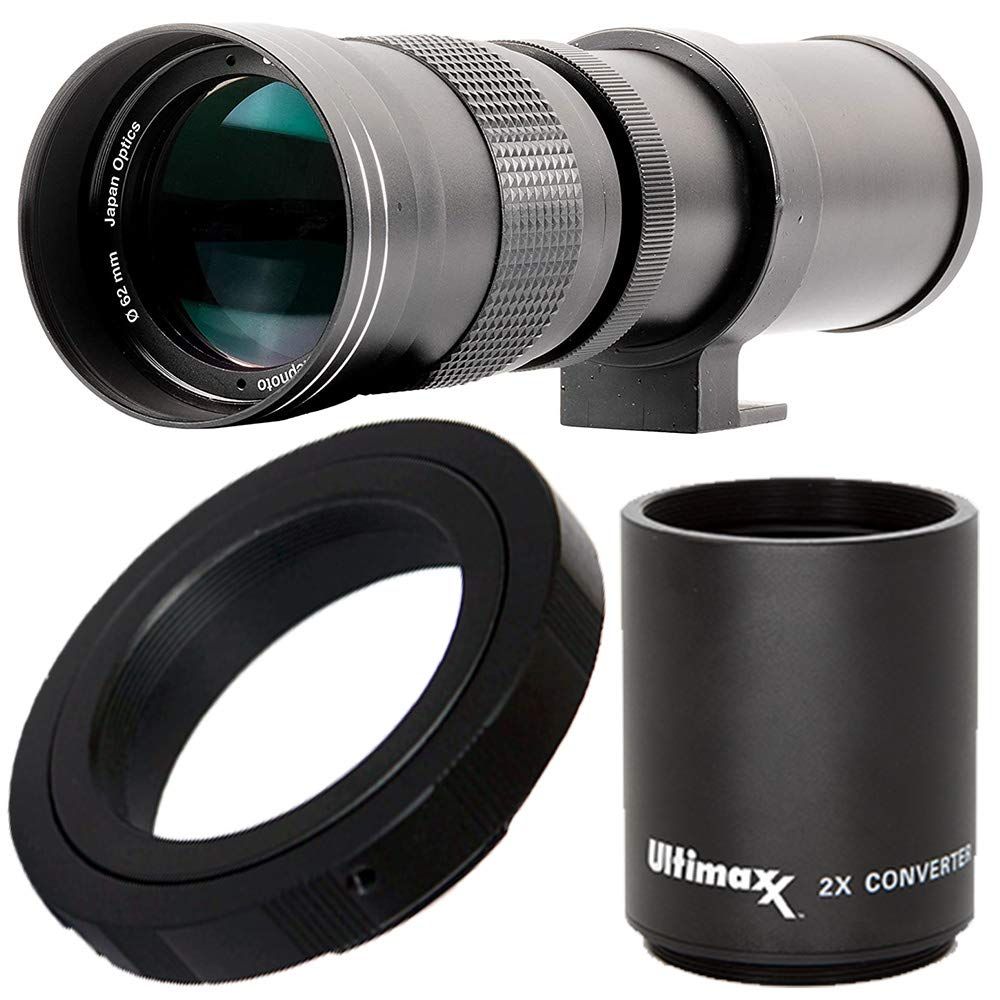 Ultimaxx 420-800mm Telephoto Zoom Lens Kit for Canon EOS DSLR Cameras - HD Manual T-Mount