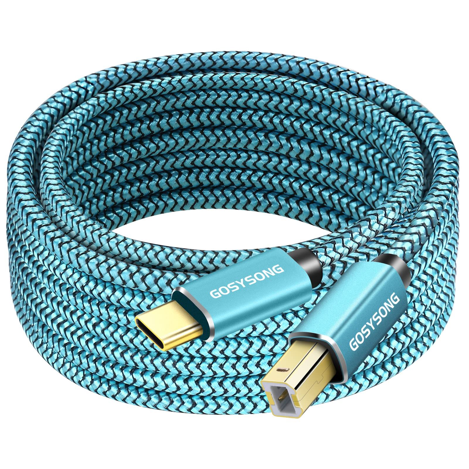High-Speed 20ft GOSYSONG USB C Printer Cable - Compatible with Printers, Scanners & More