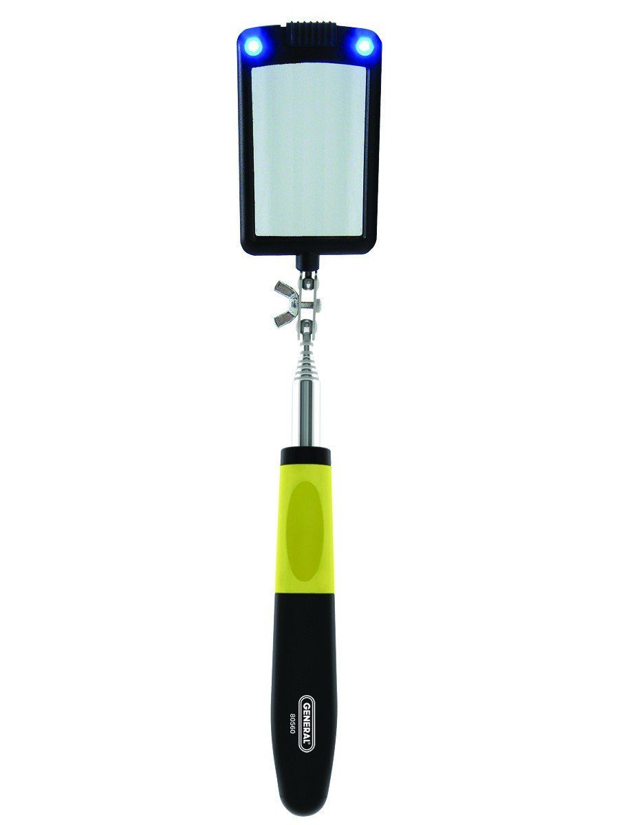 "General Tools 80560 Telescoping LED Inspection Mirror - 33" Swivel for Enhanced Viewing"