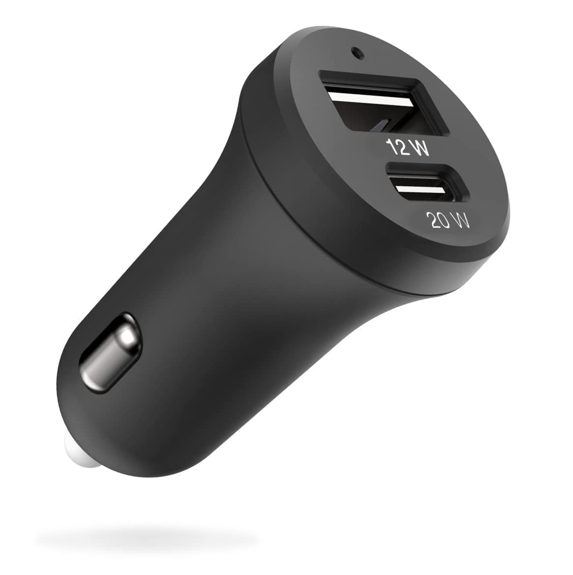Smartish 2-Port USB Car Charger - 4.8A Quick Charge for iPhone, Android & All USB Devices - Fast Volt 45 in Sleek Black