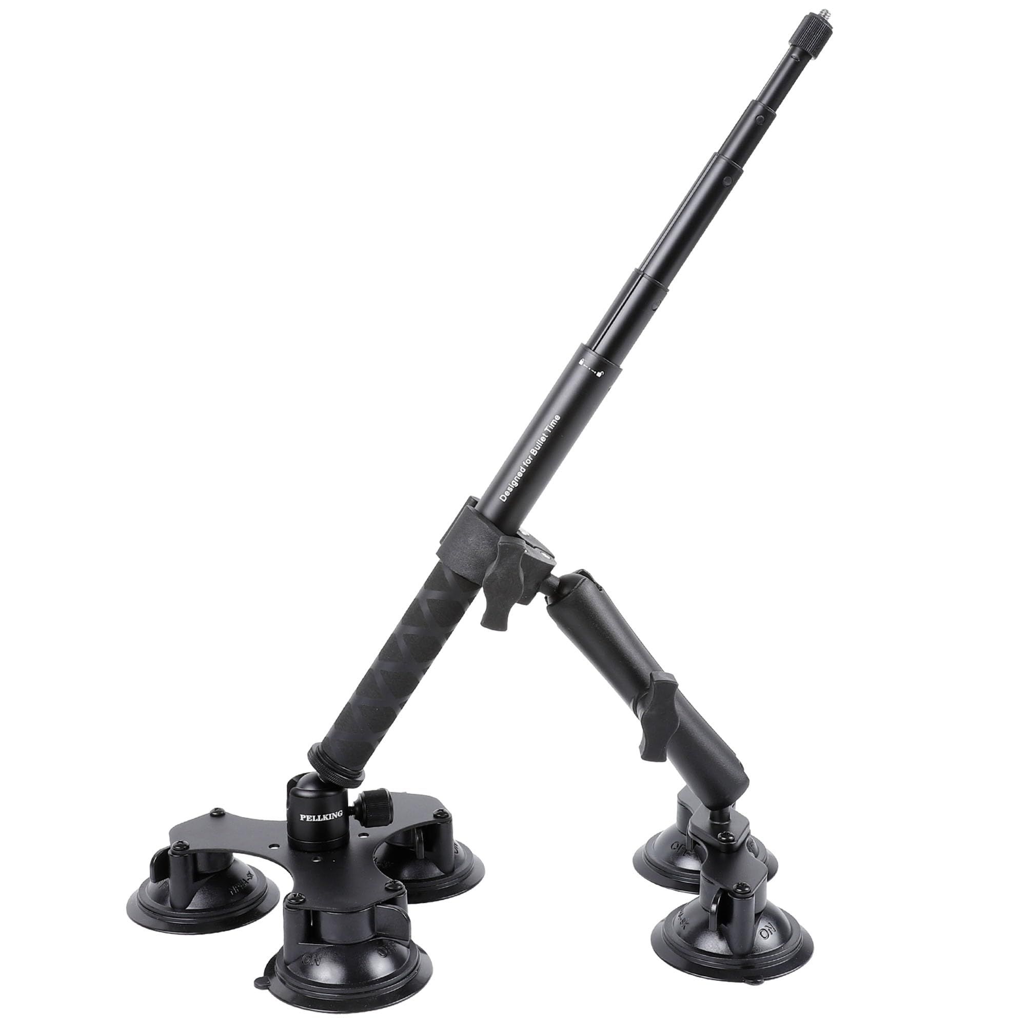 "PellKing 5-in-1 Suction Car Mount for Insta360 & GoPro Max - Includes 44.9" Selfie Stick"