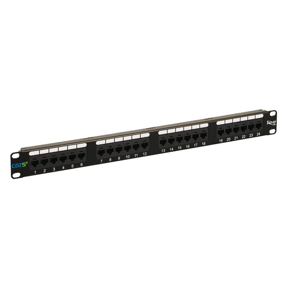 ICC CAT5e 24-Port Rackmount Patch Panel - UL Listed, PoE++ Rated for Gigabit Networks