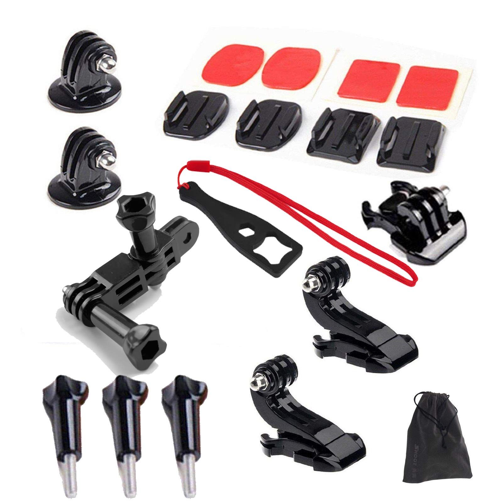 15-in-1 GoPro Mounts Kit for Hero 12, 11, 10, 9, 8, 7, 6 & SJ4000 - Ultimate Action Camera Accessory Bundle