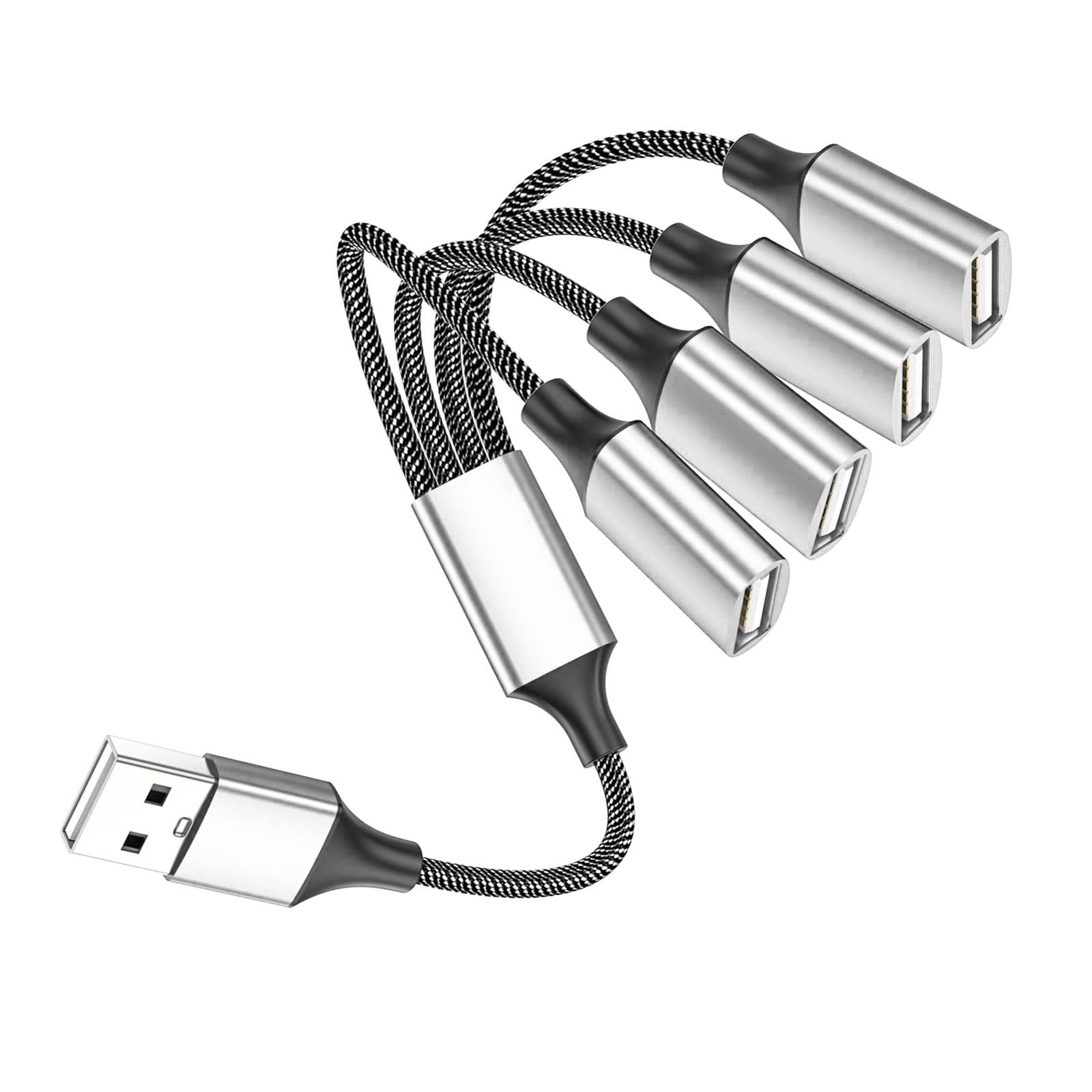 Fidioto 4USB Extension Cable: 1 Male to 4 Female USB Hub for Data & Charging - Power Split Adapter