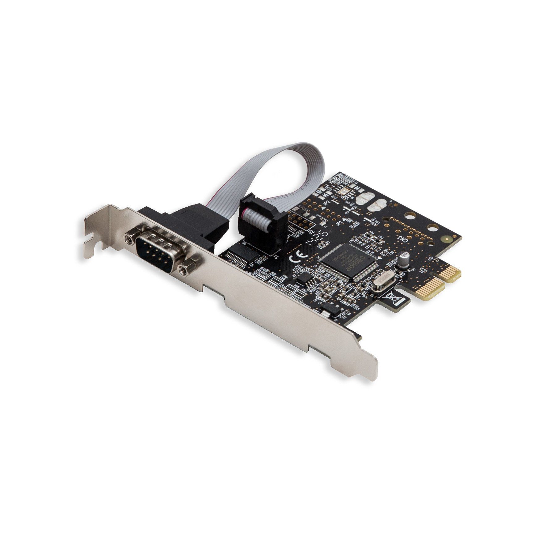 Single Port PCIe RS232 Serial Adapter Card - Fast DB9 Connection for Reliable Data Transfer
