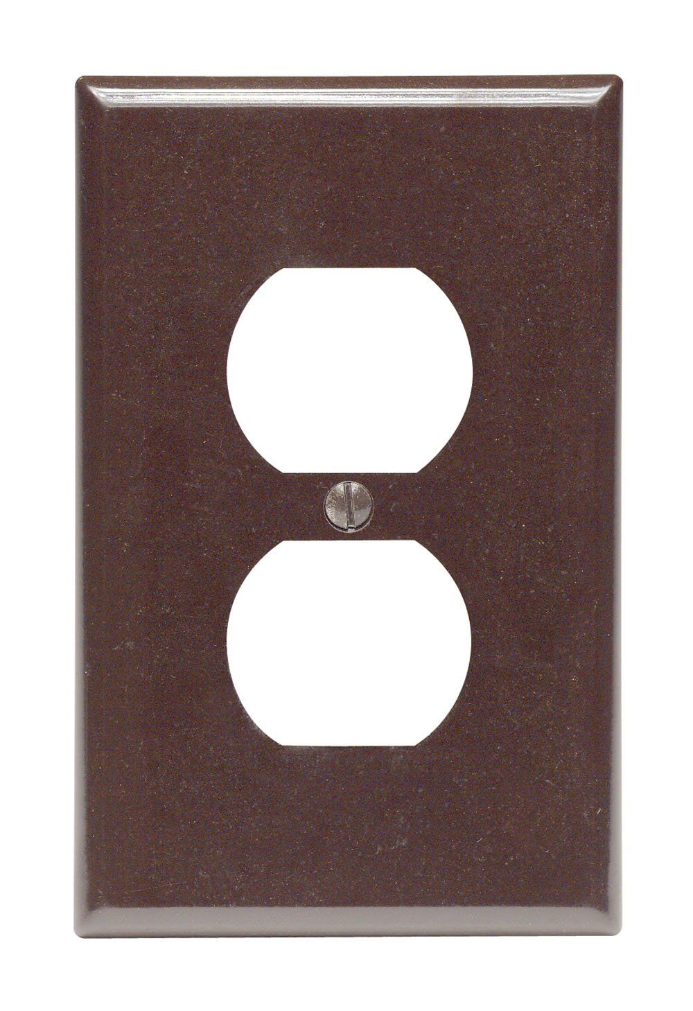 Leviton 80503 Midway 1-Gang Duplex Wallplate - Brown Thermoset Device Receptacle